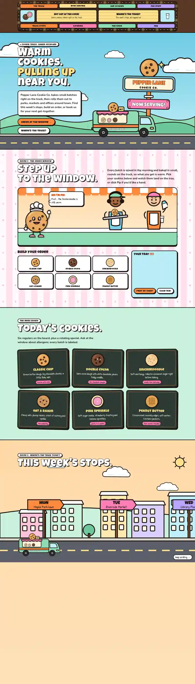 Pepper Lane Cookie Co. sample website on a laptop