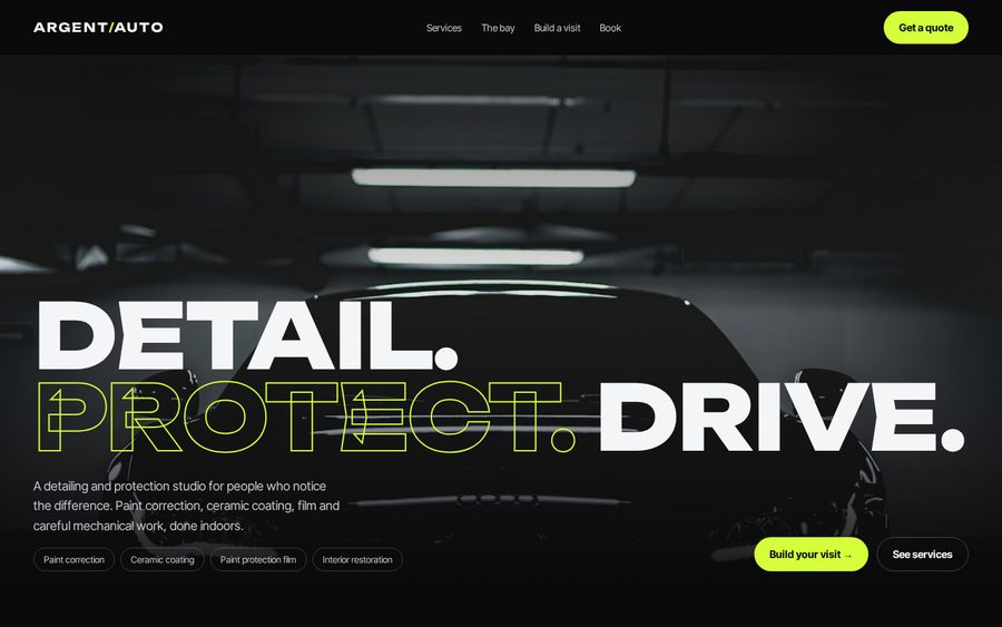 Argent Auto Atelier sample website
