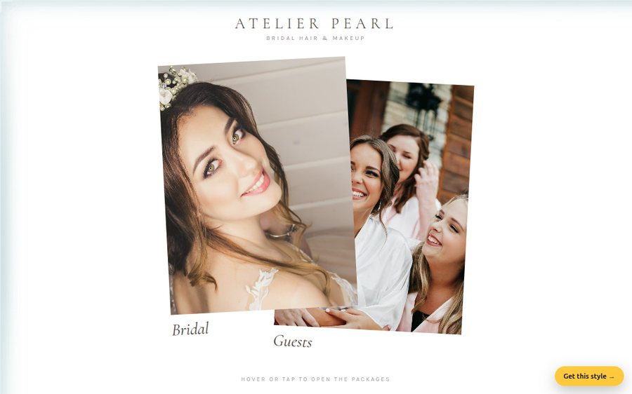 Atelier Pearl Bridal Beauty sample website