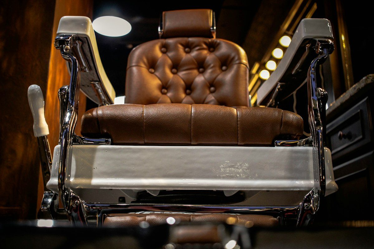 Brown barber's chair