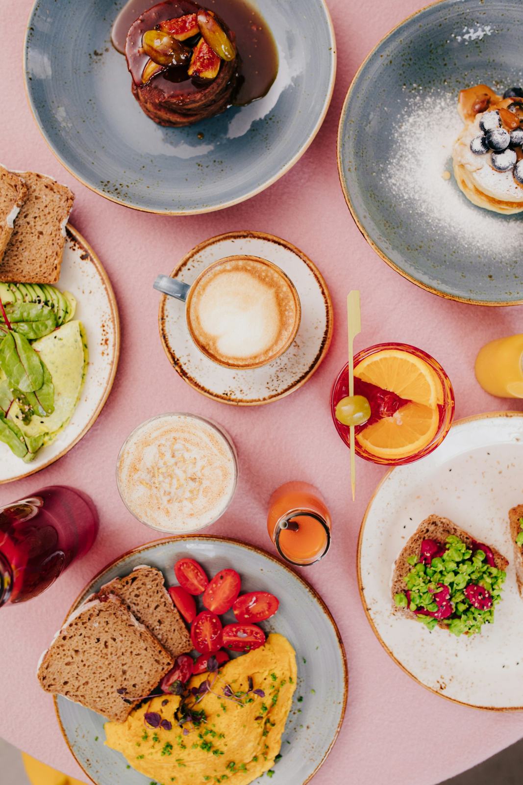 A shared brunch table