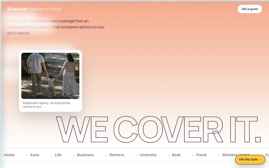 Bluewater Insurance Group sample website
