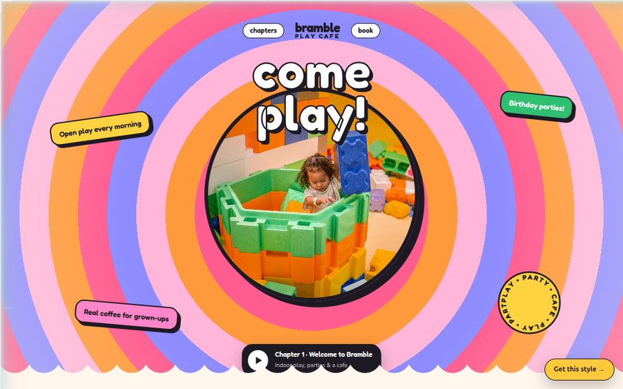 Bramble Play Cafe sample website