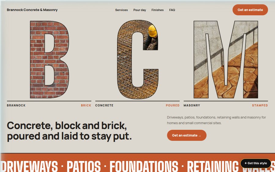 Brannock Concrete & Masonry sample website
