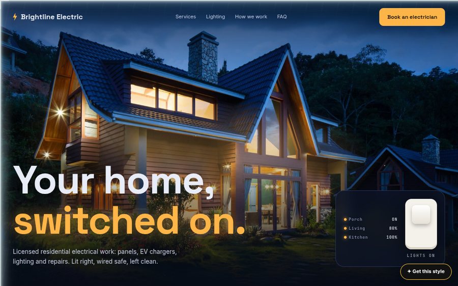 Brightline Electric sample website