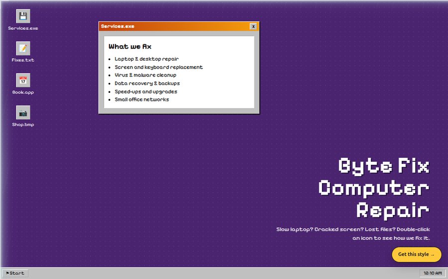 Byte Fix Computer Repair sample website