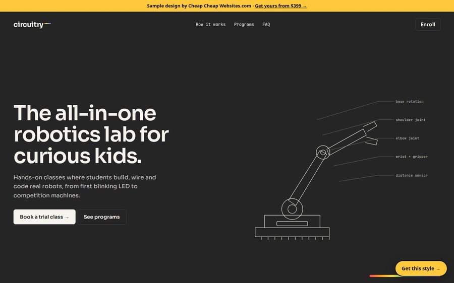 Circuitry Robotics Lab sample website