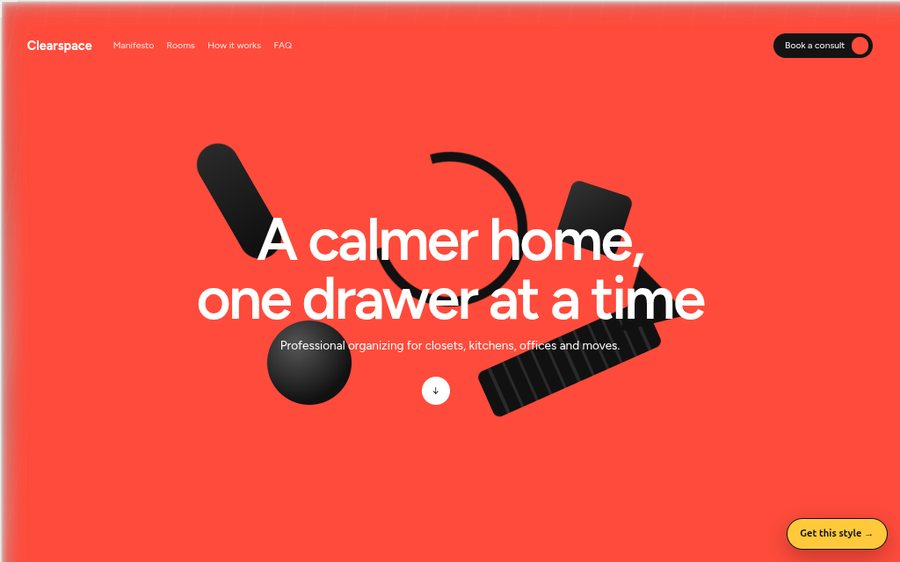 Clearspace Home Organizing sample website