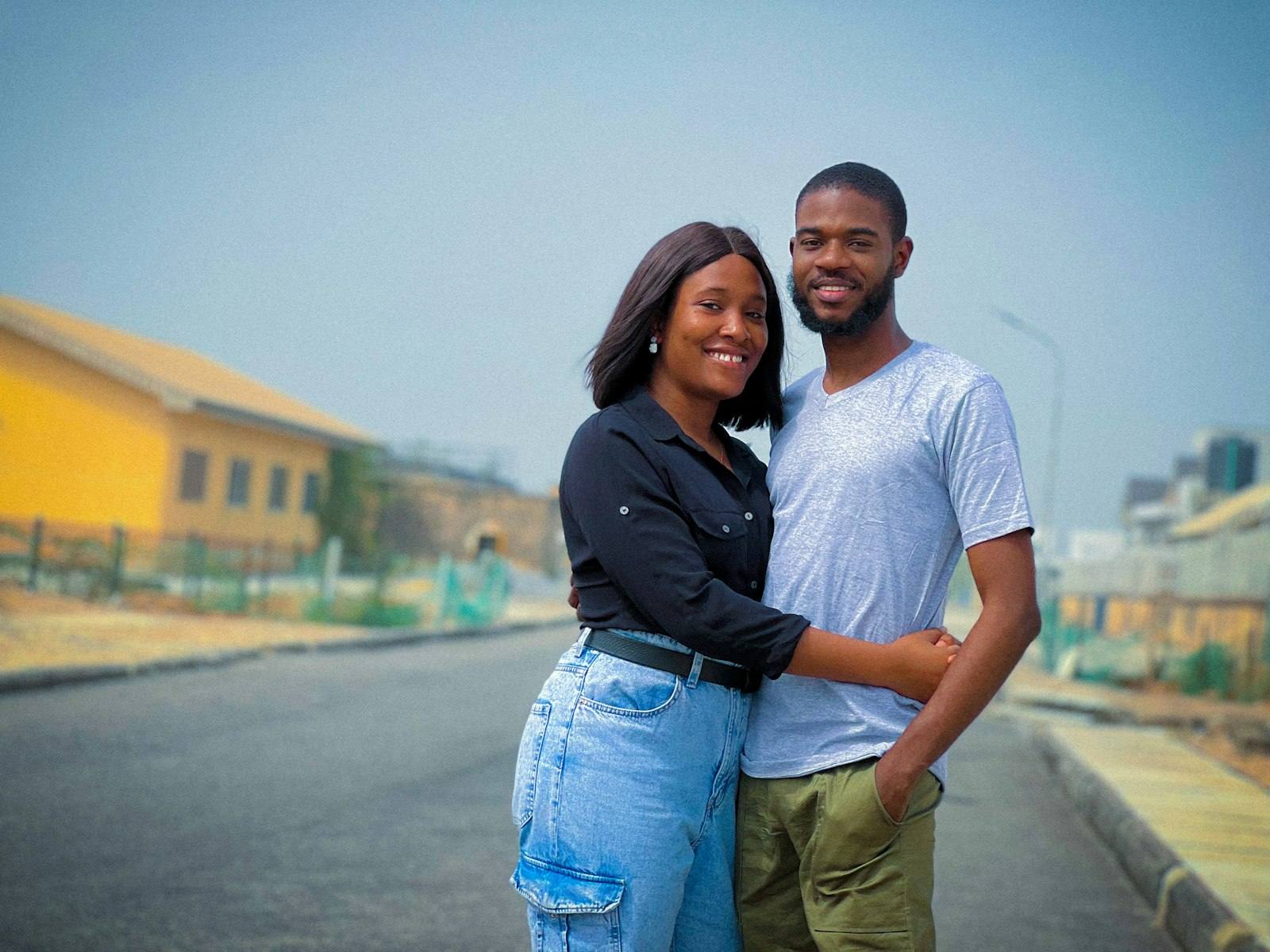 Couple portrait outdoors