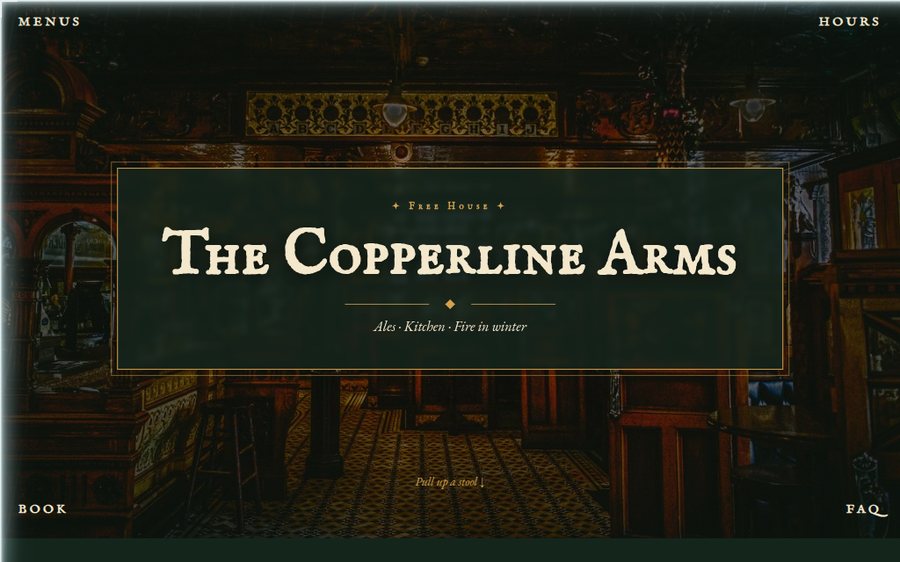 The Copperline Arms sample website