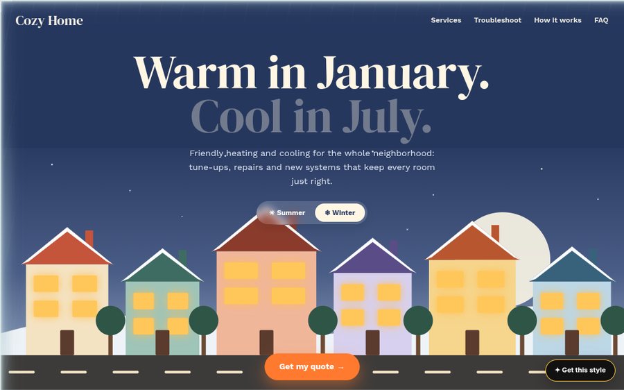 Cozy Home HVAC sample website