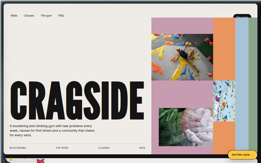 Cragside Climbing sample website