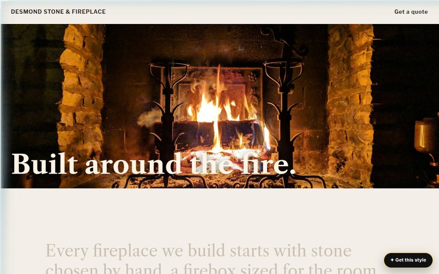 Desmond Stone & Fireplace sample website