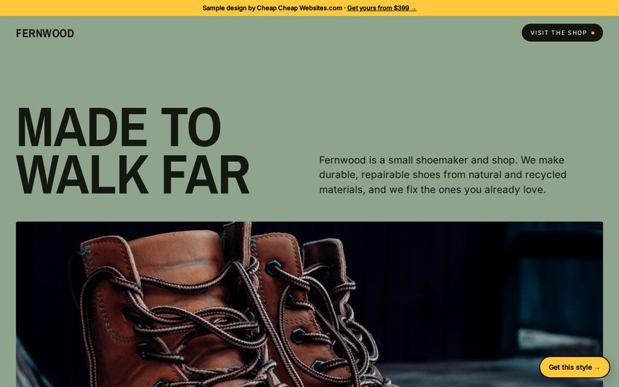 Fernwood Shoe Co. sample website