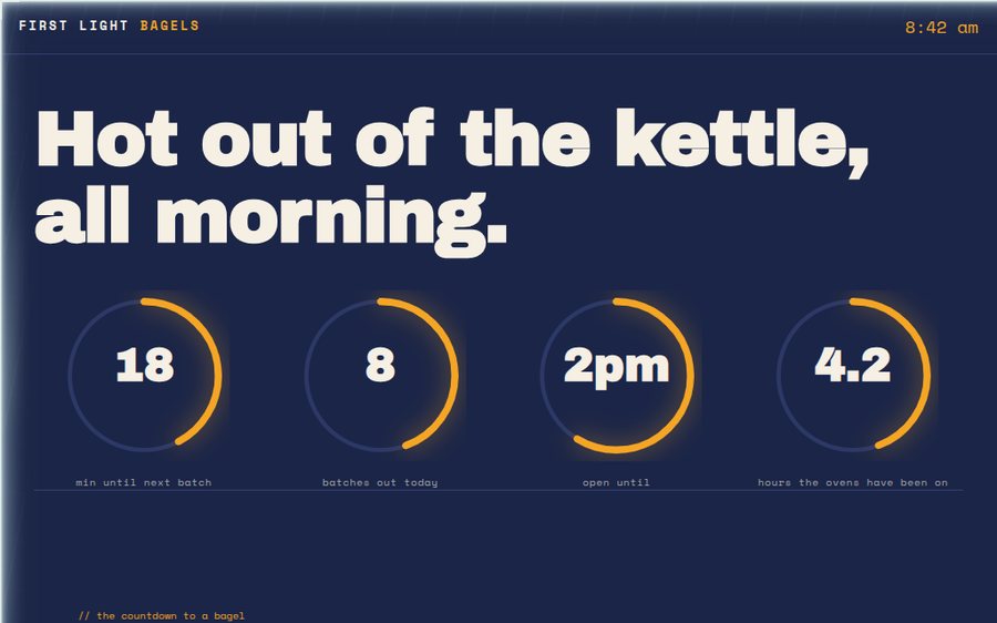First Light Bagels sample website
