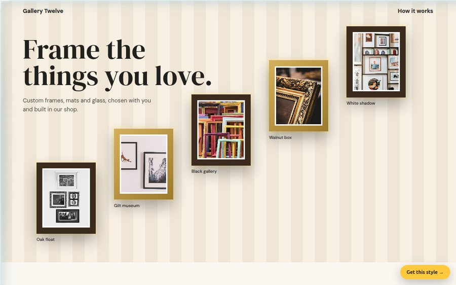 Gallery Twelve Framing sample website