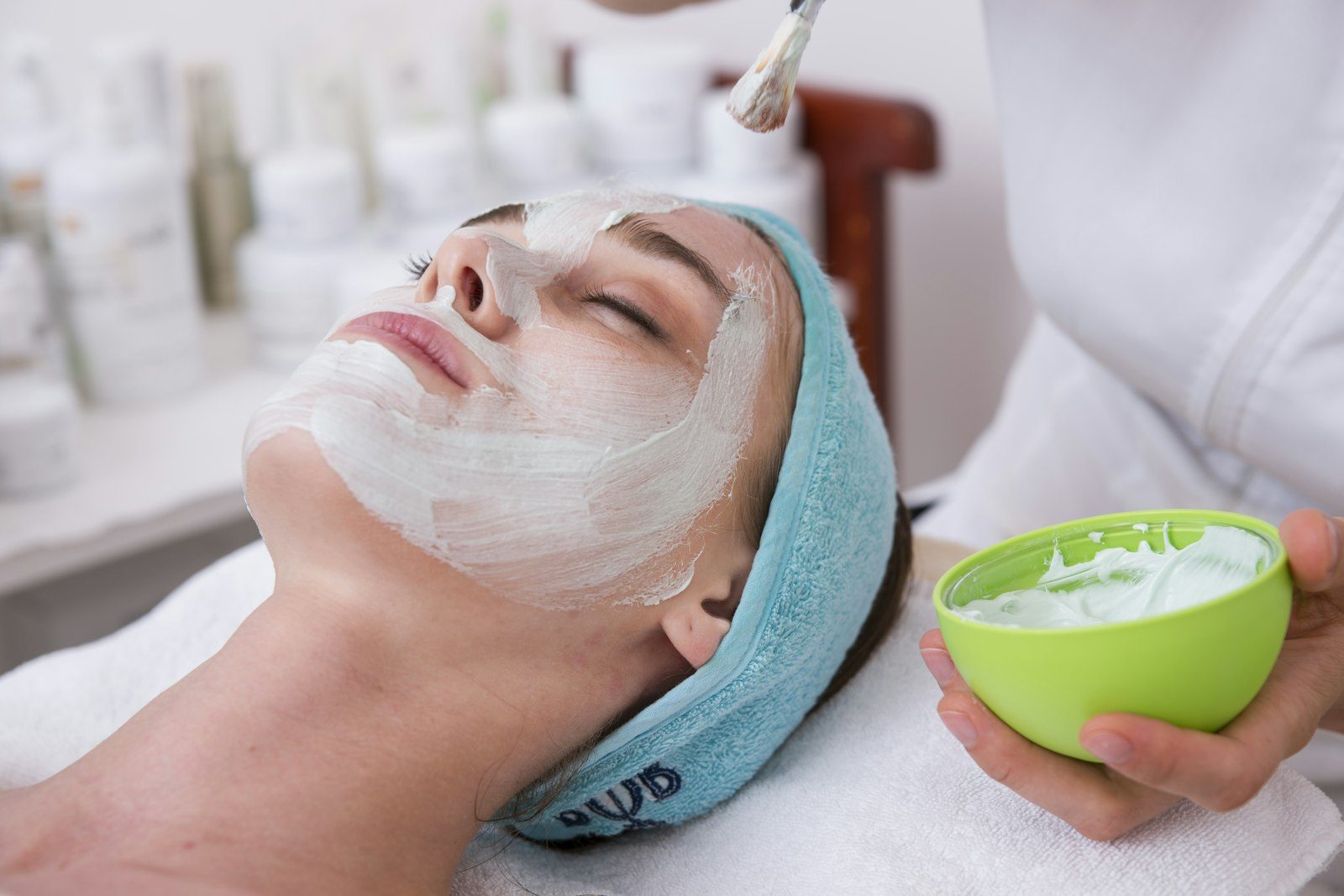 Facial in progress
