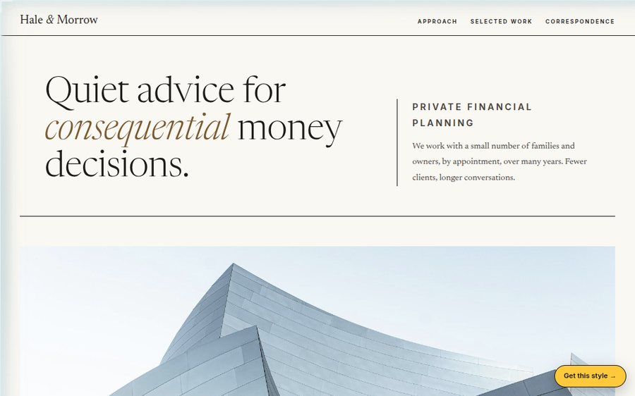 Hale & Morrow Financial sample website