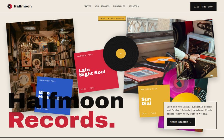 Halfmoon Records sample website