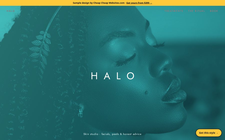 Halo Skin Studio sample website
