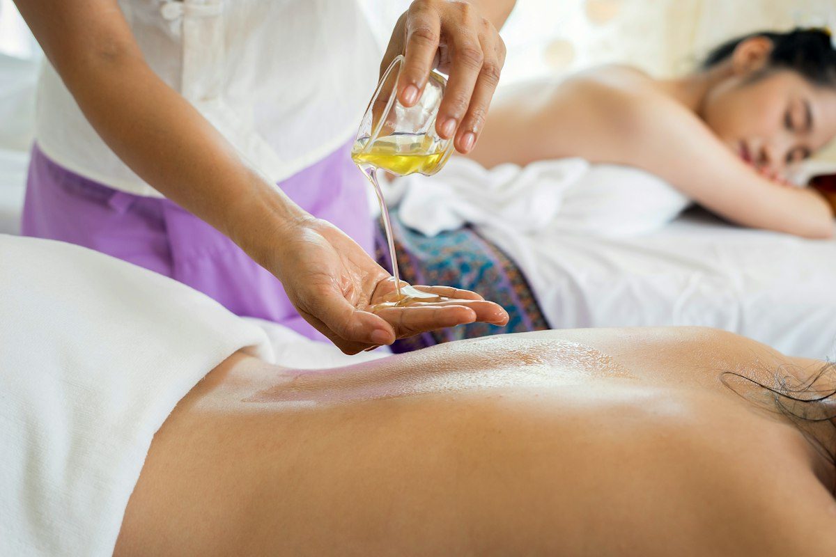 Woman lying with prone position