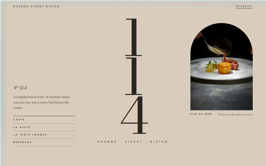 114 Harbor Street Bistro sample website