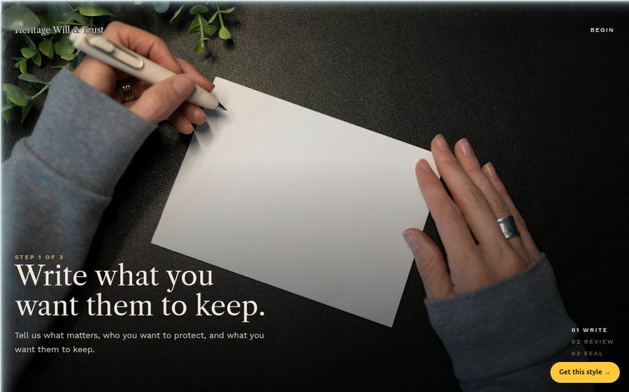 Heritage Will & Trust sample website