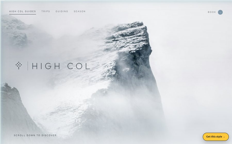 High Col Mountain Guides sample website