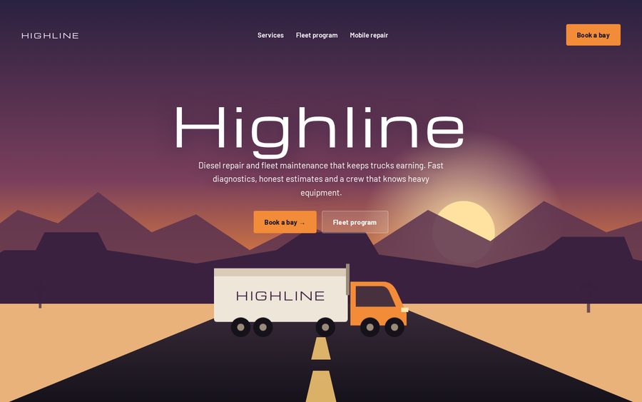 Highline Diesel & Fleet sample website
