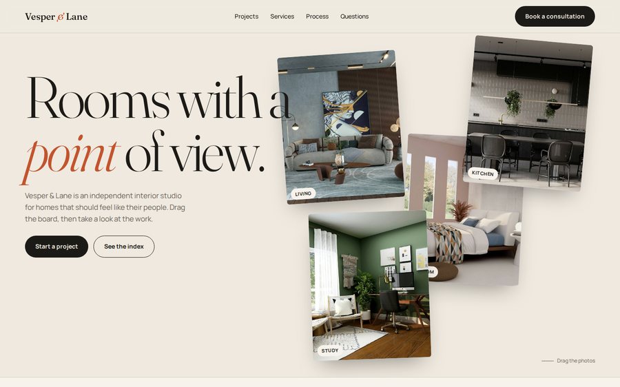 Juniper & Lane Interior Studio sample website