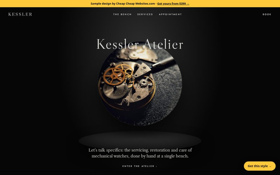 Kessler Watch Atelier sample website
