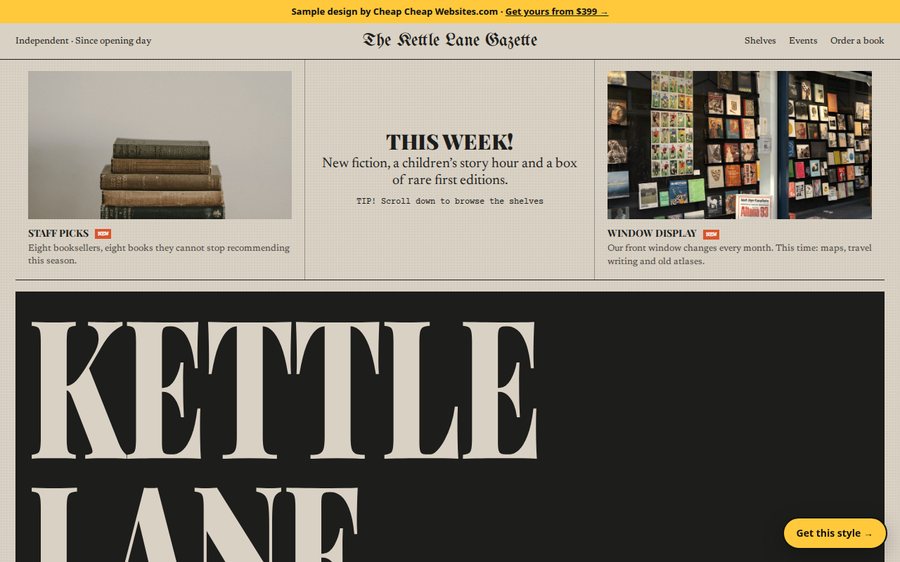 Kettle Lane Books sample website