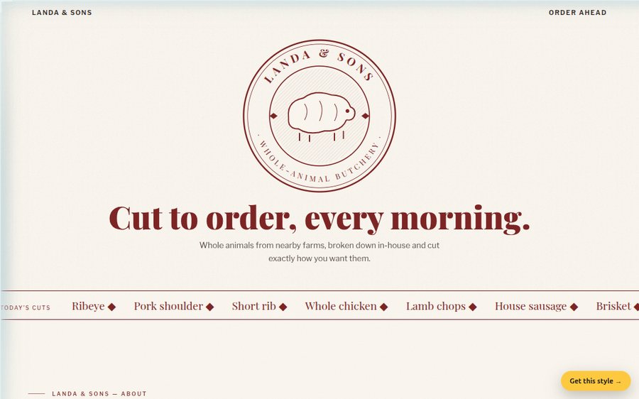 Landa & Sons Butchery sample website