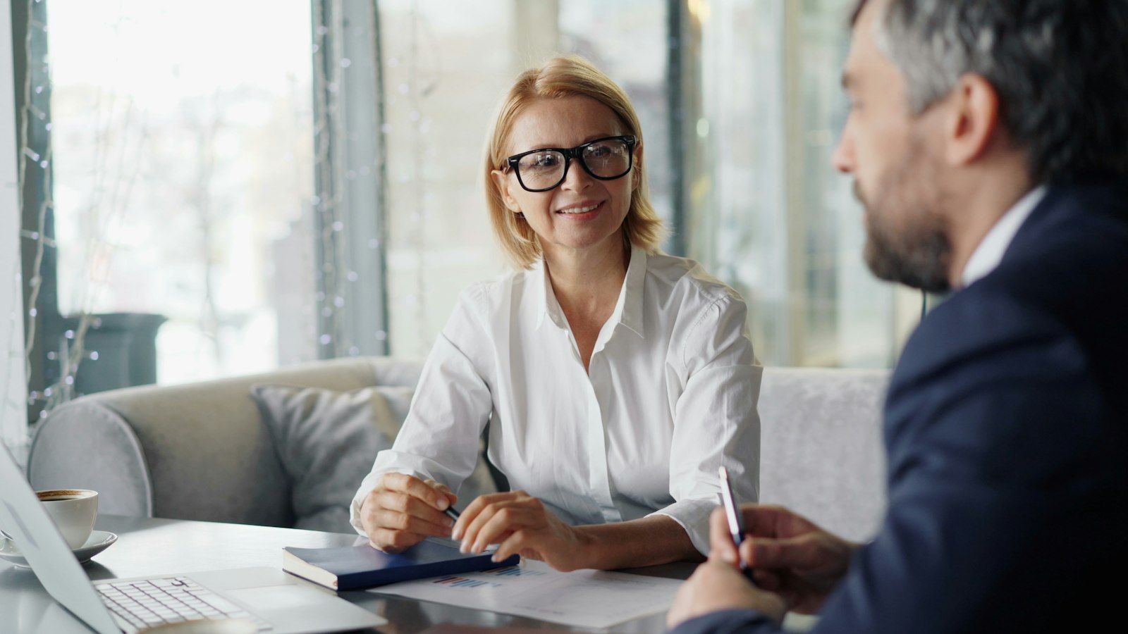 Attorney meeting a client