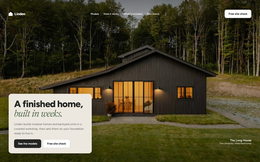 Linden Modular Homes sample website