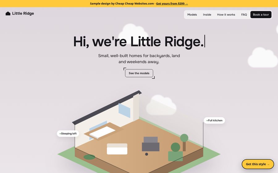Little Ridge Tiny Homes sample website