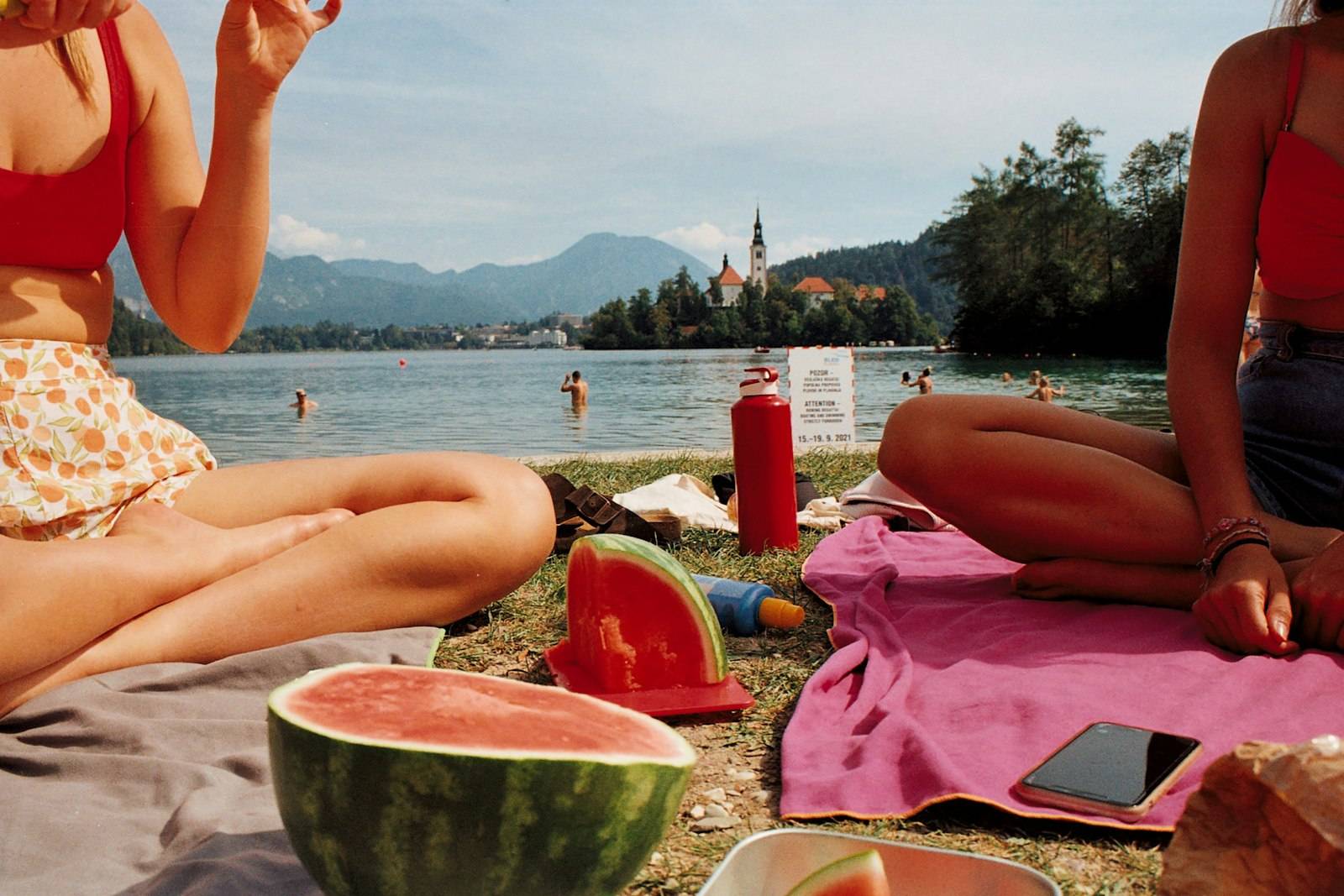 A summer picnic photographed on film