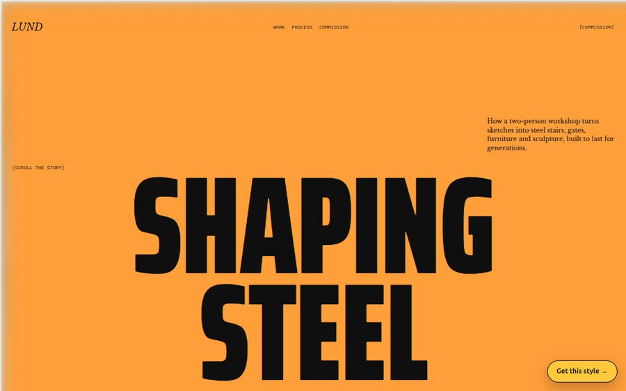 Lund Metalworks sample website