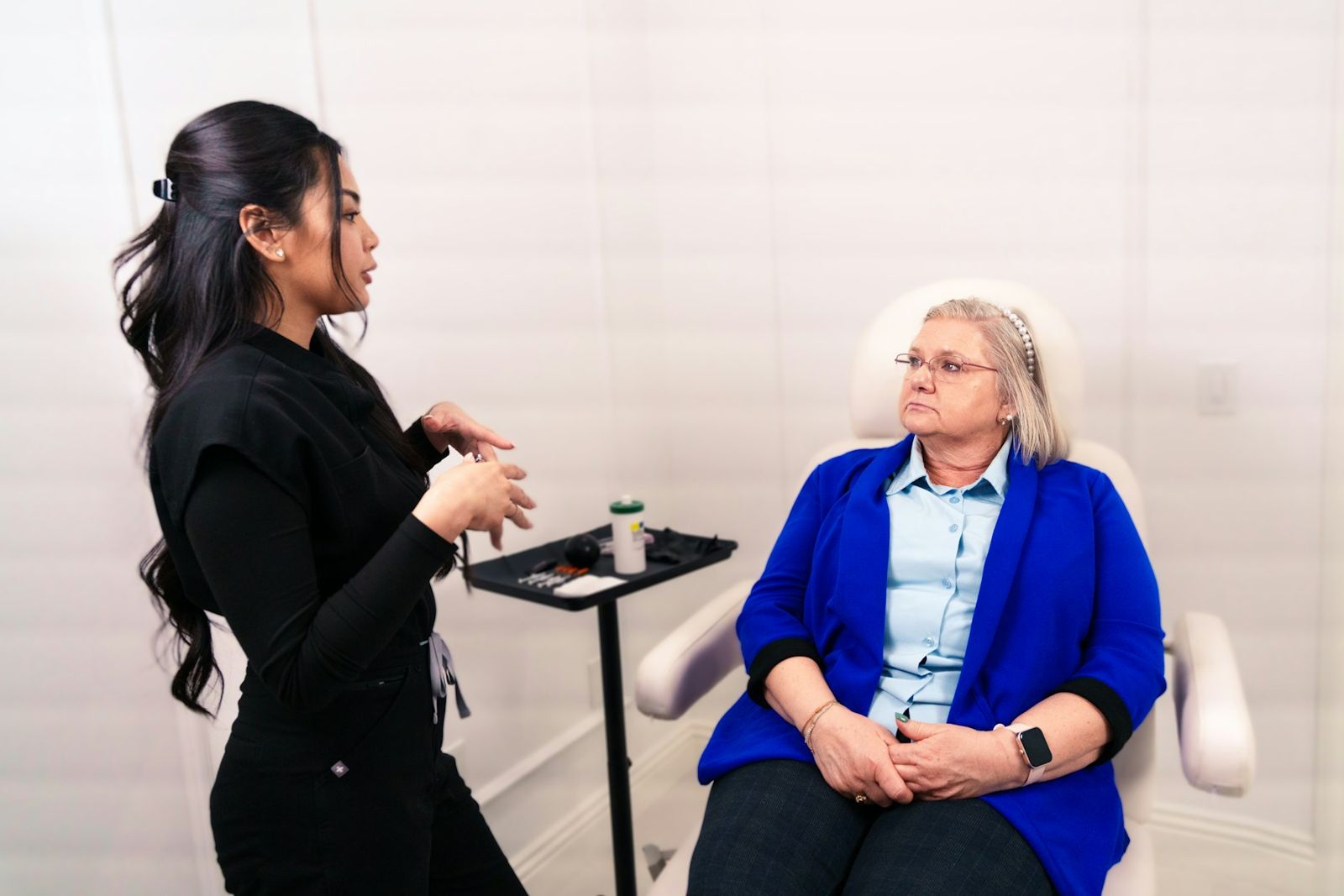 Provider consulting with a client