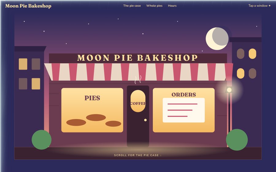 Moon Pie Bakeshop sample website