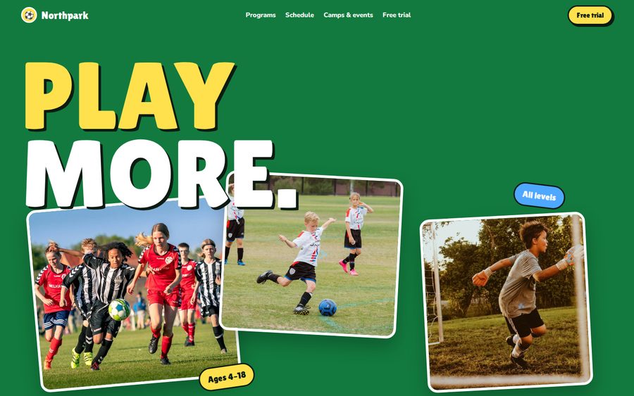 Northpark Soccer Academy sample website