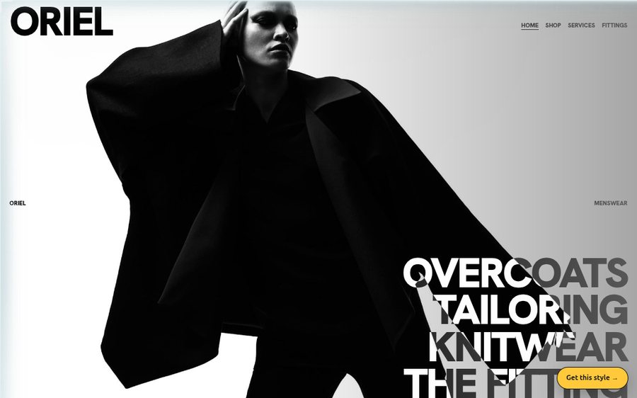 Oriel Menswear sample website