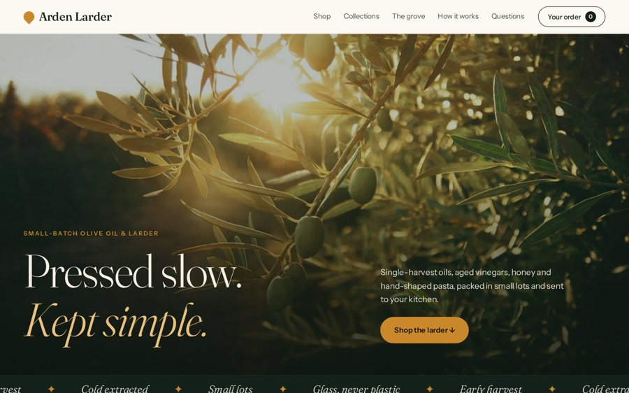 Arden Larder sample website