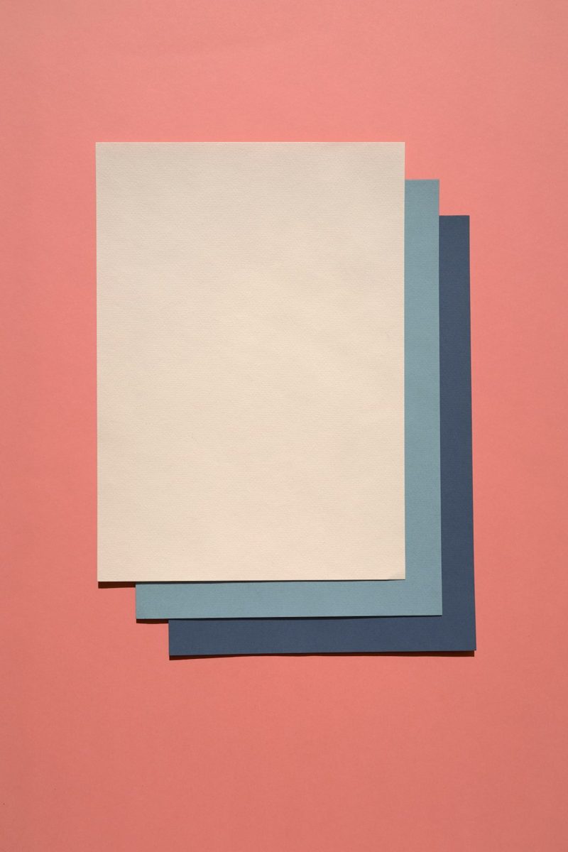 White and blue paper
