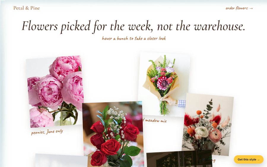 Petal & Pine Florist sample website
