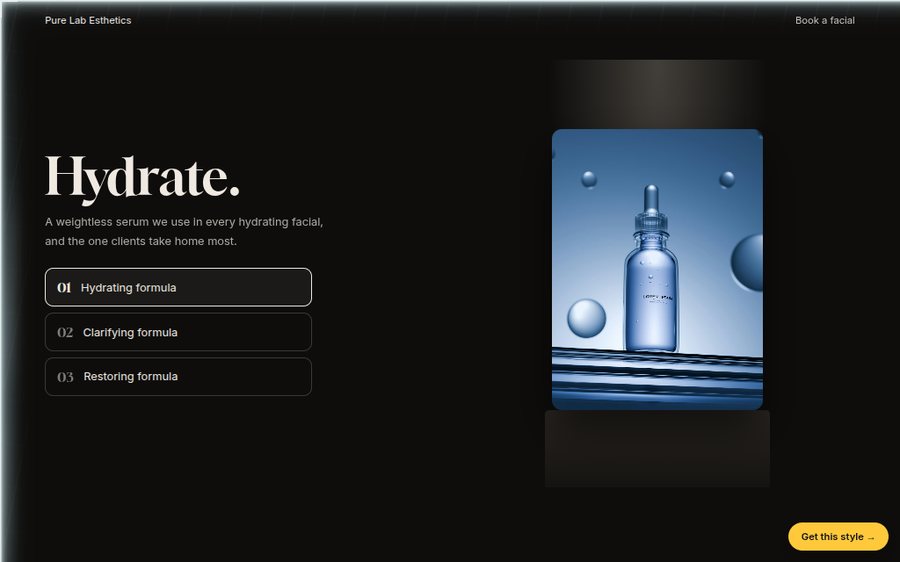 Pure Lab Esthetics sample website