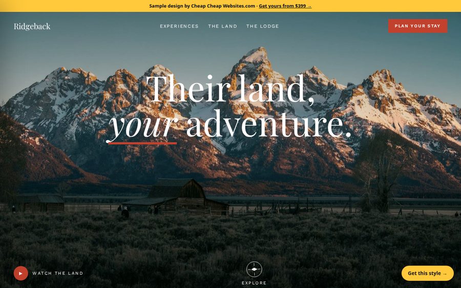 Ridgeback Wildlife Ranch sample website