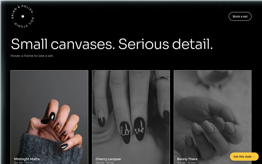 Ring & Polish Nail Studio sample website