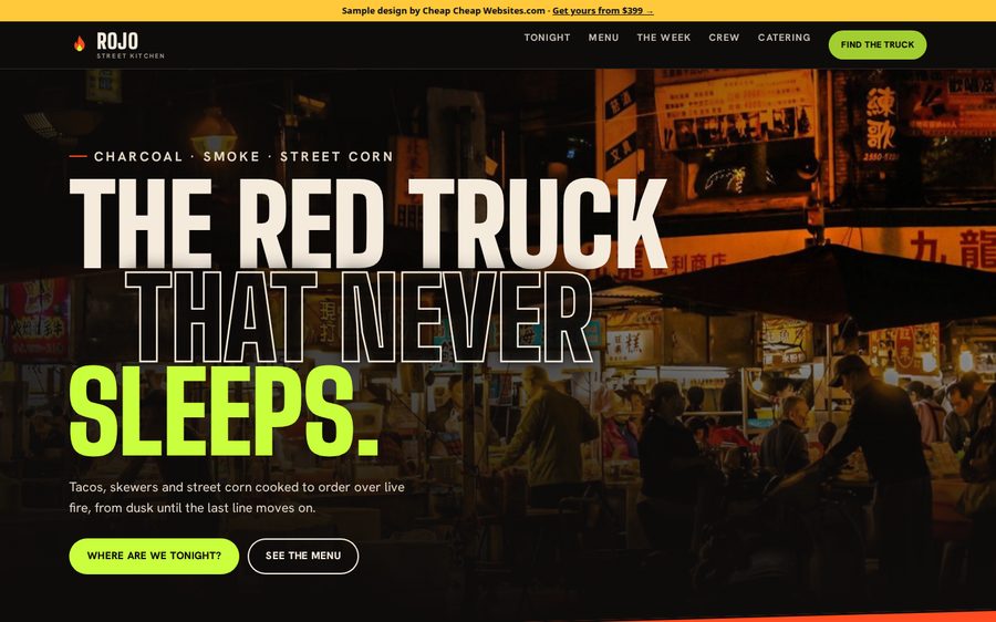 ROJO Street Kitchen sample website