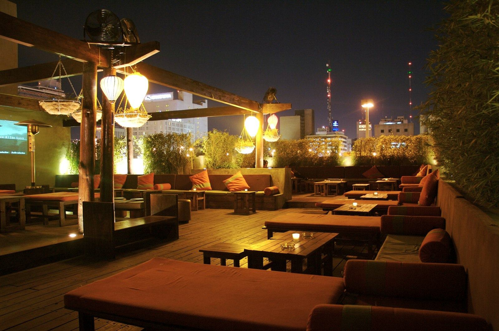 The rooftop at sunset